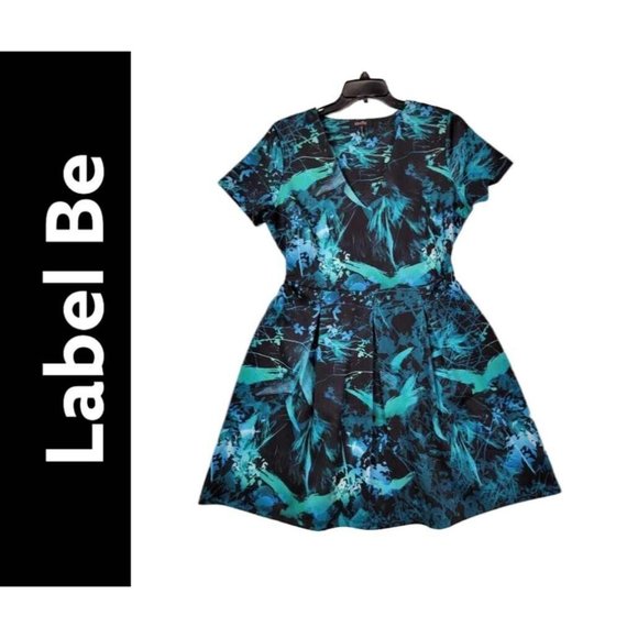 Label be Woman Plus Size 14 Multicolored Casual Formal Short SleeveTrapeze Dress - Picture 1 of 9